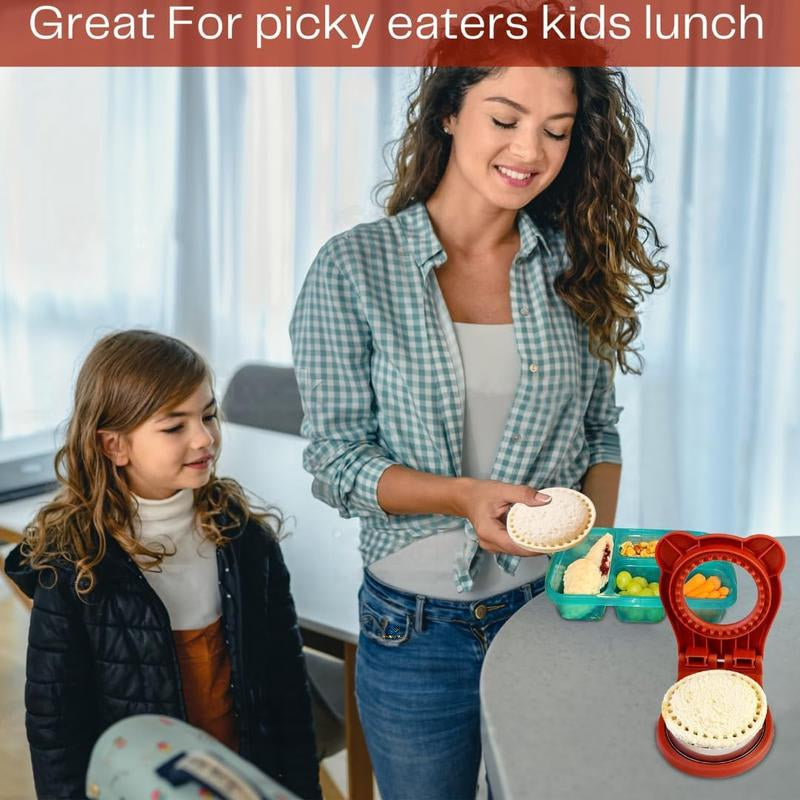 Homedale Sandwich Cutter Sealer for Kids DIY Decruster Uncrustables Maker for Boys Girls Lunchbox Bento Box Bread Cutter Breakfast Sandwich Maker Red
