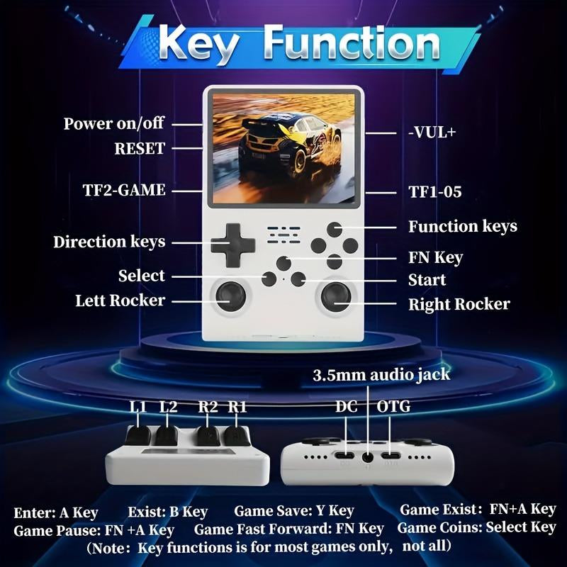 WUDS R36S Retro Video Handheld Game Console with 4K HD 3.5-Inch IPS Screen, 3000Mah Battery, 32G+64G TF Card, and 16,000+ Games