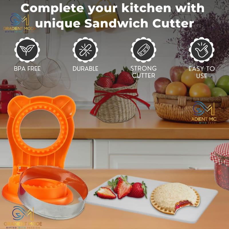 Homedale Sandwich Cutter Sealer for Kids DIY Decruster Uncrustables Maker for Boys Girls Lunchbox Bento Box Bread Cutter Breakfast Sandwich Maker Red