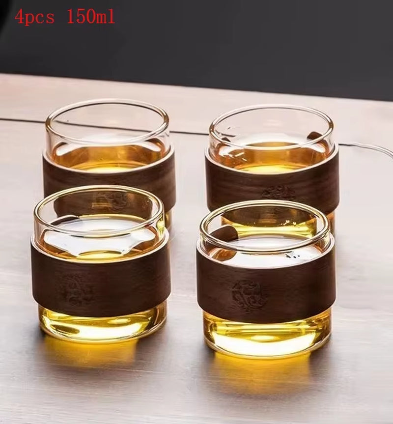 New Water Separation Inner Container Teapot One Click Magnetic Switch Tea Separation Filtration Glass Tea Pot Wood Handle Tea