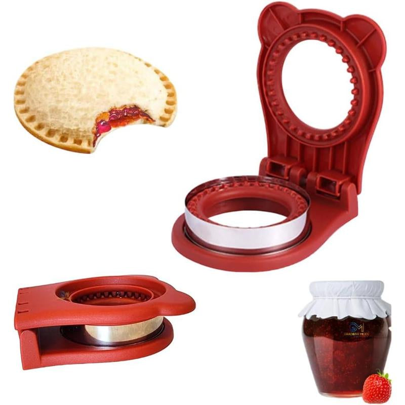 Homedale Sandwich Cutter Sealer for Kids DIY Decruster Uncrustables Maker for Boys Girls Lunchbox Bento Box Bread Cutter Breakfast Sandwich Maker Red