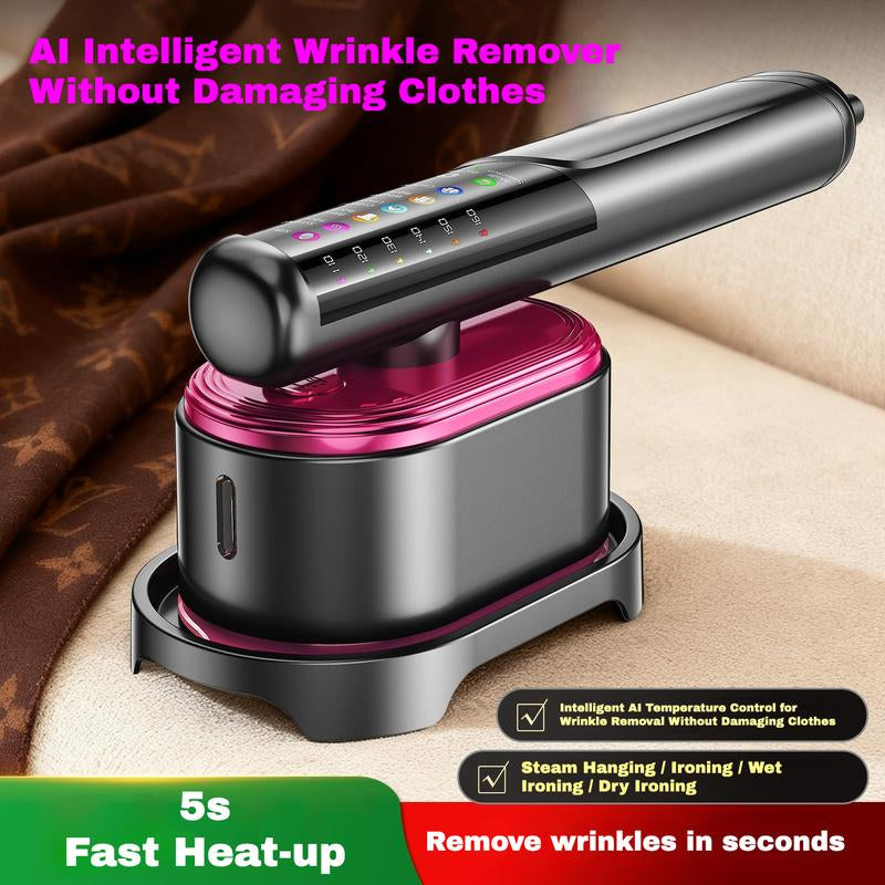 Garment Steamer for Clothes Portable Travel Iron 1200W 2-In-1 13S Heat up LED Display 5 Modes Ceramic Panel 110Ml Tank Home & Travel New Year Gift