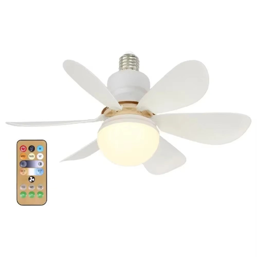 Ceiling Fan Light with Remote Control for Dimming Hanging Mini Ceiling Fans for Bedroom,Indoor，Living Room Colorful Blades